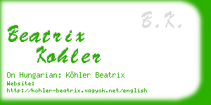 beatrix kohler business card